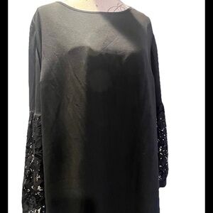 Ava & Viv Long Sleeve Half Sleeve Lace High Low Black Dress Women’s Size 1X